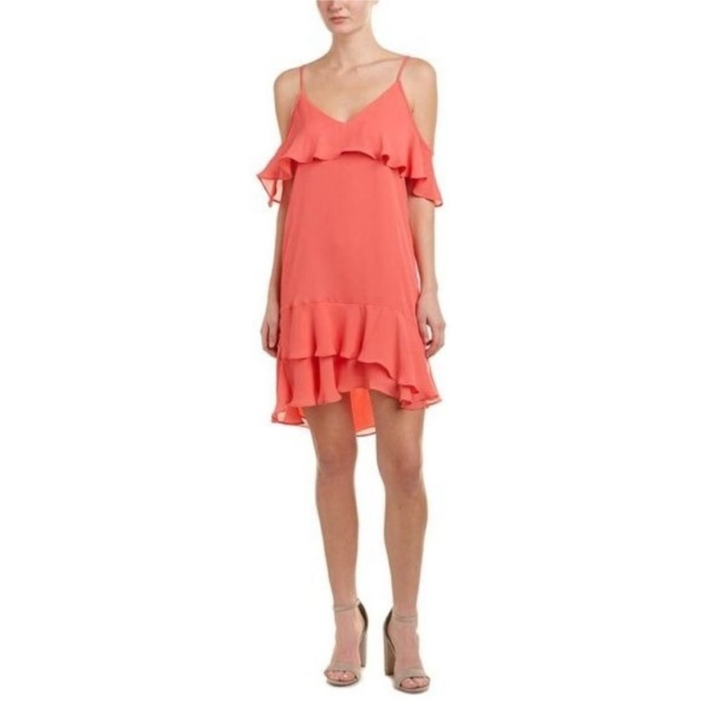 Parker Coral Ruffled Tiered Sundress